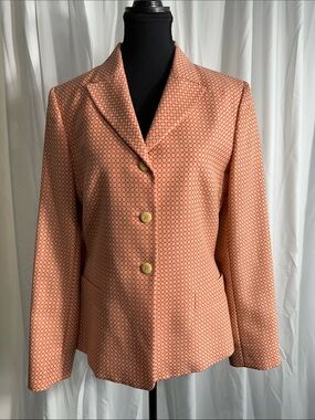 Salvatore Ferragamo Sz 12 Collared Blazer/Jacket 3 Button Women's Vtg